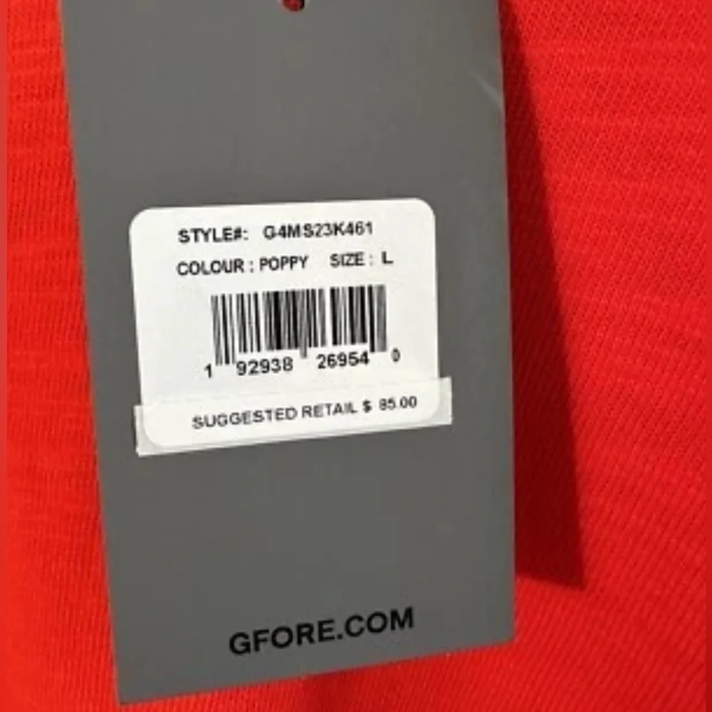 NWT G/FORE Men’s LARGE 100% Cotton Poppy Red T Shirt Elevated Casual Golf Club